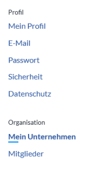 Unternehmensprofil anlegen